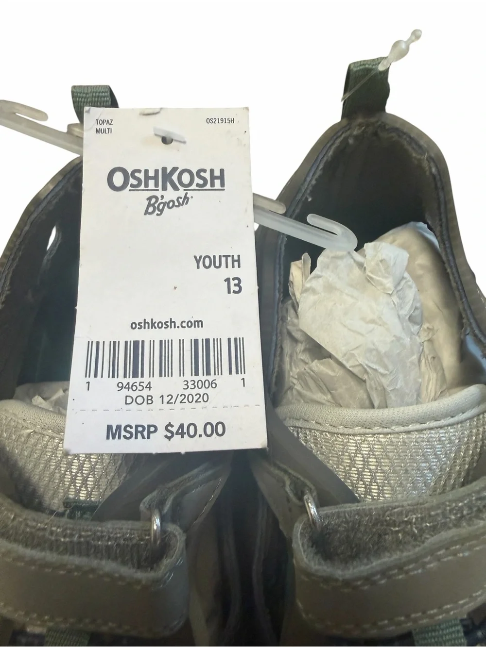 OshKosh B’gosh Topaz EverPlay Water Sandals Youth Size 13 NWT